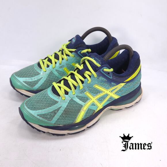 Asics Gel- Cumulus 17 Athletic Running Shoe Womens Size 7.5 T5D8N Green Yellow - Picture 1 of 10
